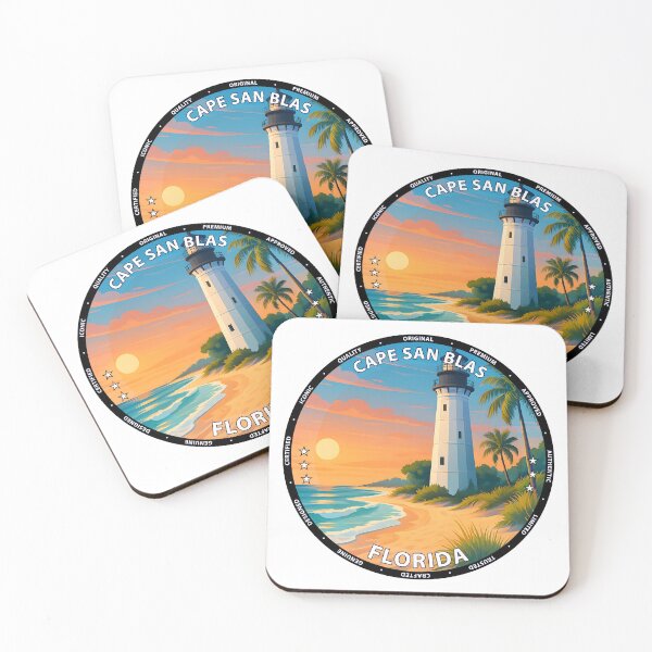 Item preview, Cape San Blas Florida - Scenic Gulf Coast Beach Illustration USA designed and sold by inkNext.
