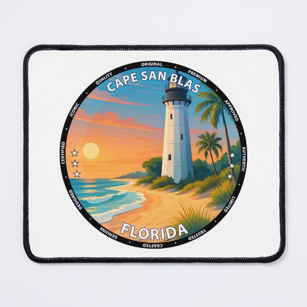 Item preview, Cape San Blas Florida - Scenic Gulf Coast Beach Illustration USA designed and sold by inkNext.