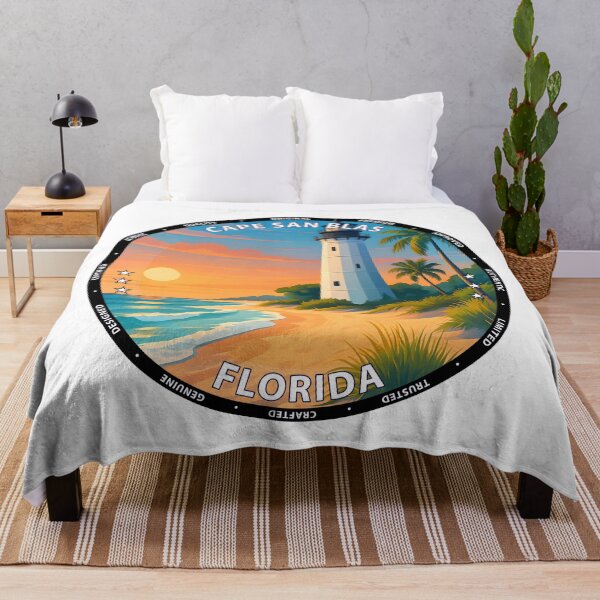 Item preview, Cape San Blas Florida - Scenic Gulf Coast Beach Illustration USA designed and sold by inkNext.