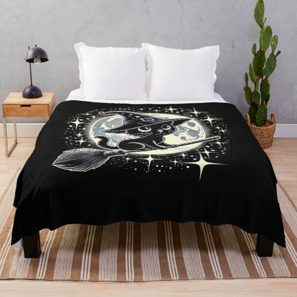 Item preview, Witchy Black Cat On A Broomstick With Full Moon Halloween designed and sold by titusfacund.
