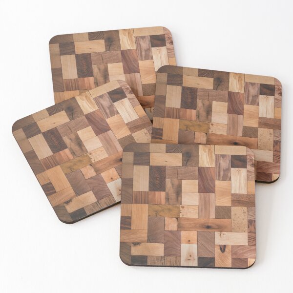 Artikelvorschau, Rustikale Holzmosaik-Wandkunst – Geometrischer Leinwanddruck aus Holz entworfen und verkauft von jazzyfunky.
