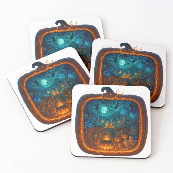 Item preview, Mystical Blue Halloween Pumpkin Night Scene designed and sold by Zouky.art.