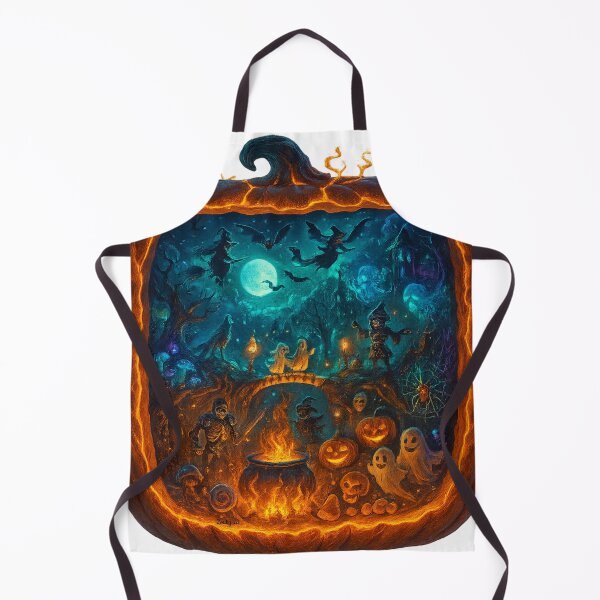 Item preview, Mystical Blue Halloween Pumpkin Night Scene designed and sold by Zouky.art.