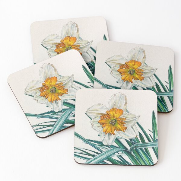 Item preview, White and Orange Daffodil - Watercolor designed and sold by npellegrini.