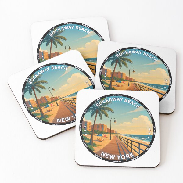 Item preview, Rockaway Beach - New York Summer Coastline Illustration USA designed and sold by inkNext.