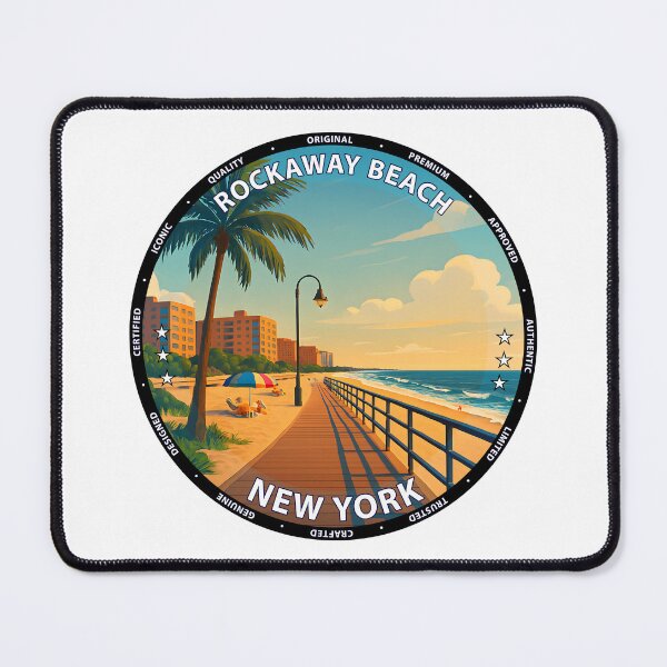 Item preview, Rockaway Beach - New York Summer Coastline Illustration USA designed and sold by inkNext.