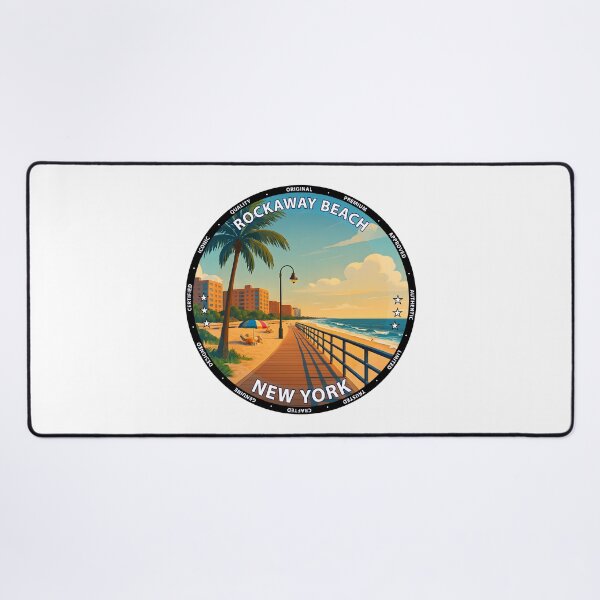 Item preview, Rockaway Beach - New York Summer Coastline Illustration USA designed and sold by inkNext.