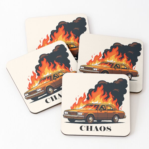 Item preview, Burning Car Chaos Illustration designed and sold by -DEEWOLF-.