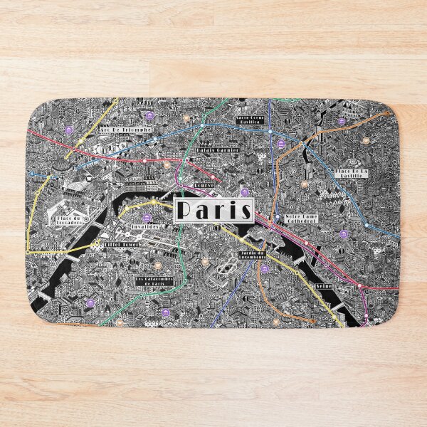 Item preview, Paris France metro subway map drawing designed and sold by oliver polanski.