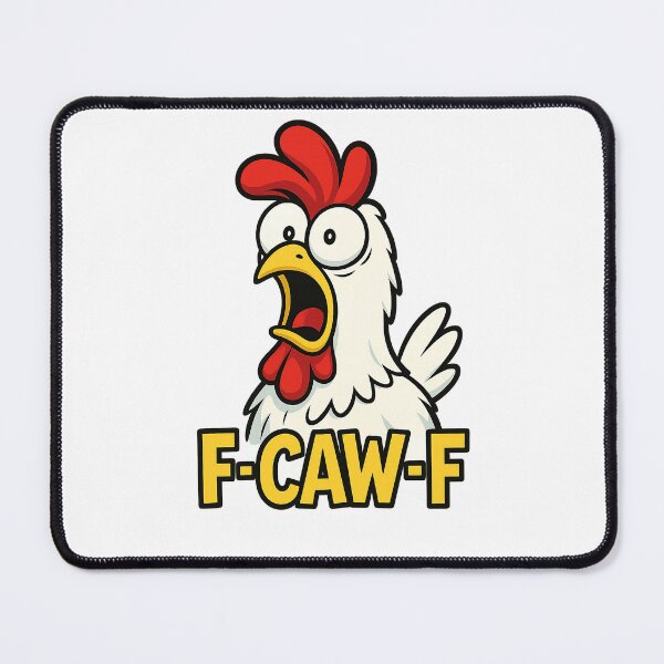 Item preview, Funny Cartoon Chicken Meme – “F-CAW-F” Silly Rooster Shout designed and sold by DeluluDealer.