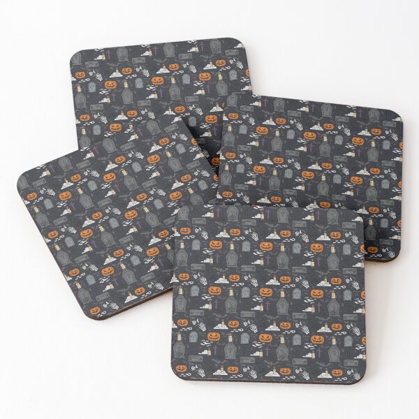 Item preview, Graveyard Halloween Seamless Pattern – Tombstones, Pumpkins, Ravens designed and sold by The Classics Freak.