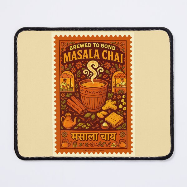 Item preview, Masala Chai Poster- Brewed to Bond | Vintage Stamp-Style Indian Tea Art | Chai Lover Art designed and sold by The Uphaar Store.