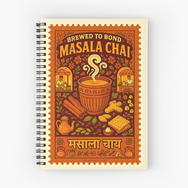 Item preview, Masala Chai Poster- Brewed to Bond  | Vintage Stamp-Style Indian Tea Art | Chai Lover Art designed and sold by The Uphaar Store.