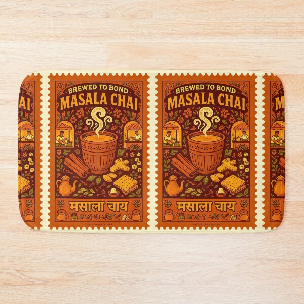 Item preview, Masala Chai Poster- Brewed to Bond | Vintage Stamp-Style Indian Tea Art | Chai Lover Art designed and sold by The Uphaar Store.