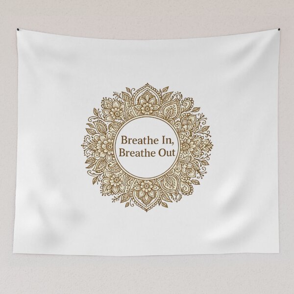 Item preview, Breathe In Breathe Out – Mehndi Mandala Motivational Design designed and sold by KawaiiOrbit.