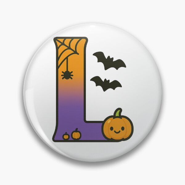 Item preview, Halloween Letter L – Cute Kawaii Cartoon with Spooky Details designed and sold by PrintCreations9.