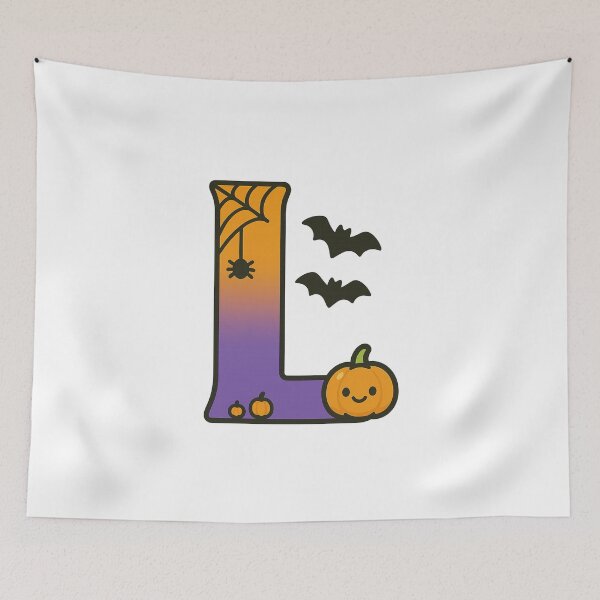Item preview, Halloween Letter L – Cute Kawaii Cartoon with Spooky Details designed and sold by PrintCreations9.