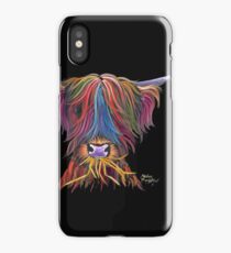 Scottish Hairy Highland Cow PriNT ' MUNCH MUNCH ' by Shirley MacArthur iPhone Case