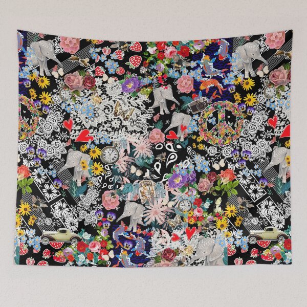 Item preview, Wild Busy Boho Collage Pattern Featuring Elephants Lace Paisley And HIppie Florals designed and sold by CarrollGene.