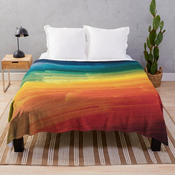 Item preview, Rainbow Paint Stroke Wall Art – Vibrant Abstract Canvas Print designed and sold by jazzyfunky.