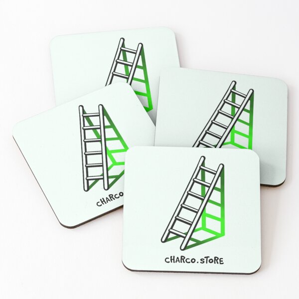 Item preview, Illusion | Green Neon Ladder Abstract Design designed and sold by Charco.Store – Bold Expressive Graphics & Alt Streetwear Art.