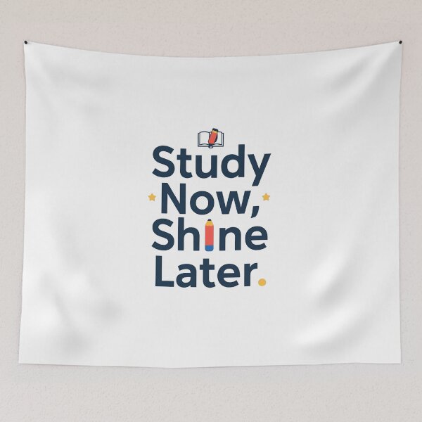Item preview, Study Now, Shine Later – Motivational Back to School Design designed and sold by Pixel--Threads.