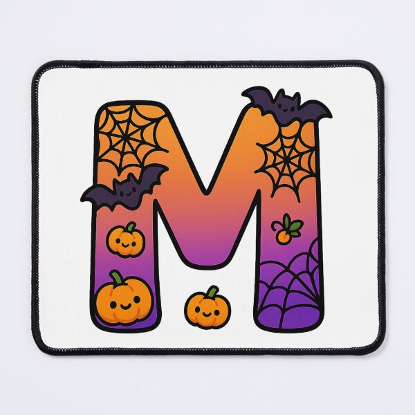 Item preview, Halloween Letter M – Cute Kawaii Cartoon with Spooky Details designed and sold by PrintCreations9.