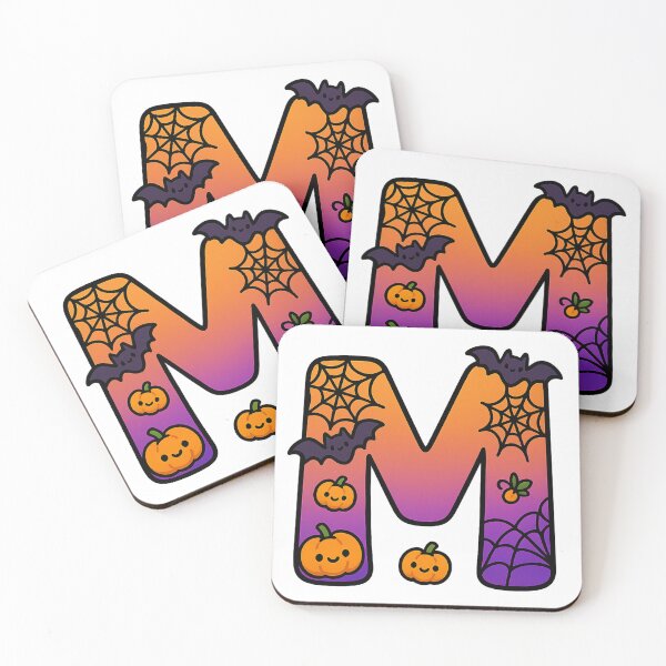 Item preview, Halloween Letter M – Cute Kawaii Cartoon with Spooky Details designed and sold by PrintCreations9.