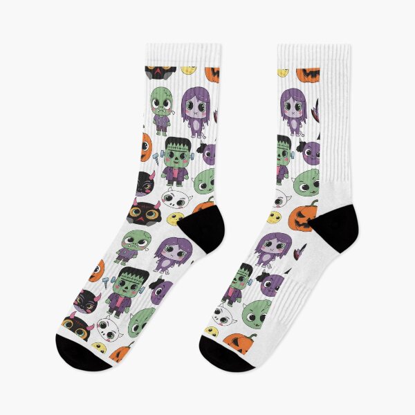 Item preview, Cute Halloween Monster Faces Pattern designed and sold by The Classics Freak.