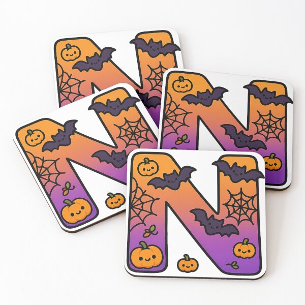 Item preview, Halloween Letter N – Cute Kawaii Cartoon with Spooky Details designed and sold by PrintCreations9.