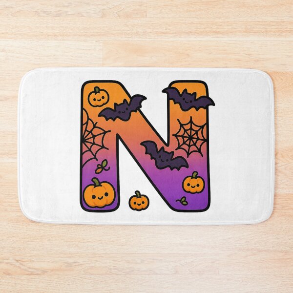 Item preview, Halloween Letter N – Cute Kawaii Cartoon with Spooky Details designed and sold by PrintCreations9.