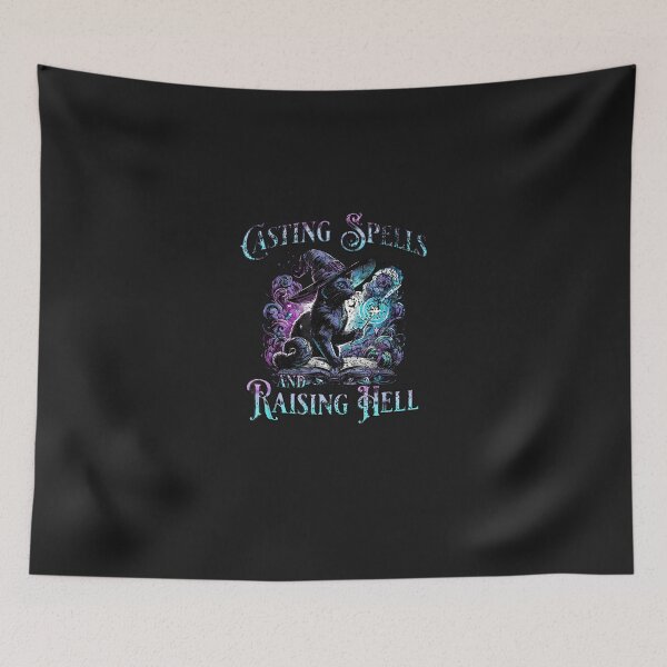 Item preview, Casting-Spells-And-Raising-Hell-Black-Cat-Witch-Halloween designed and sold by houfwopa.