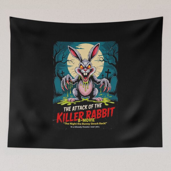 Item preview, Attack of the Killer Rabbit Horror – 1950s B-Movie Poster Parody designed and sold by paulo silveira.