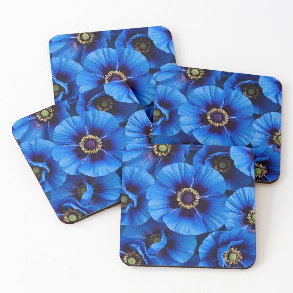 Item preview, Vivid Blue Poppy Flowers in Full Bloom With Detailed Texture and Vibrant Colors designed and sold by Rue Market.