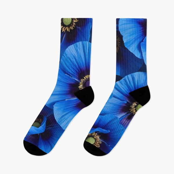 Item preview, Vivid Blue Poppy Flowers in Full Bloom With Detailed Texture and Vibrant Colors designed and sold by Rue Market.