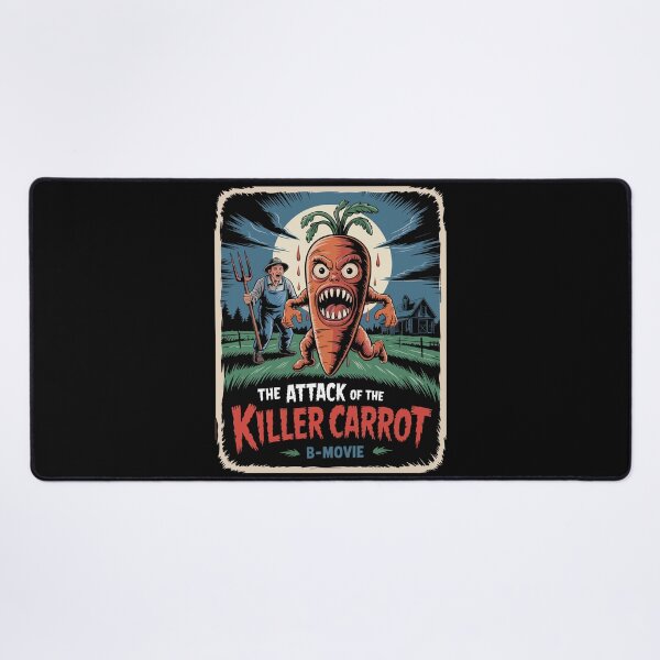 Item preview, Attack of the Killer Carrot Horror – 1950s B-Movie Poster Parody designed and sold by paulo silveira.