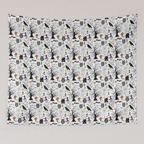 Item preview, Haunted Forest Owl Halloween Pattern designed and sold by The Classics Freak.