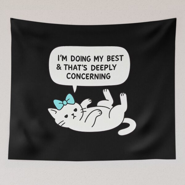 Item preview, PLAYFUL CARTOON CAT WITH A BOW designed and sold by KISHNAY-FASHION.