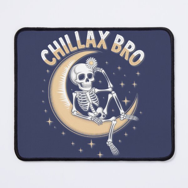 Item preview, Chillax Bro Skeleton on Moon Daisy Flower designed and sold by JamescwStudio.