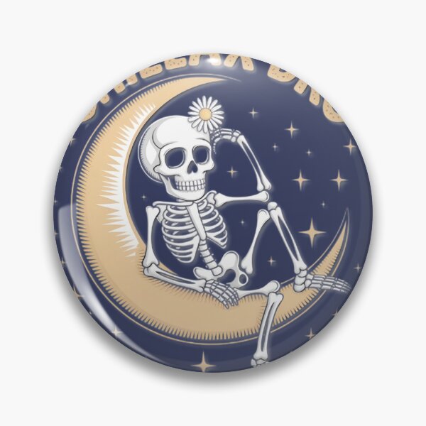 Item preview, Chillax Bro Skeleton on Moon Daisy Flower designed and sold by JamescwStudio.