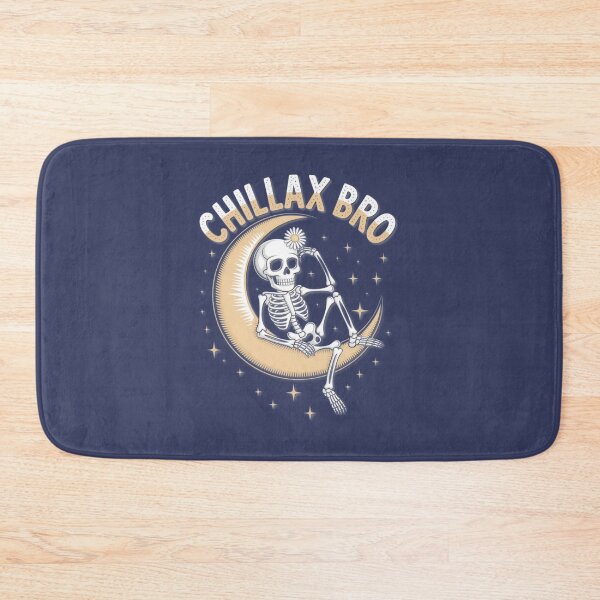 Item preview, Chillax Bro Skeleton on Moon Daisy Flower designed and sold by JamescwStudio.