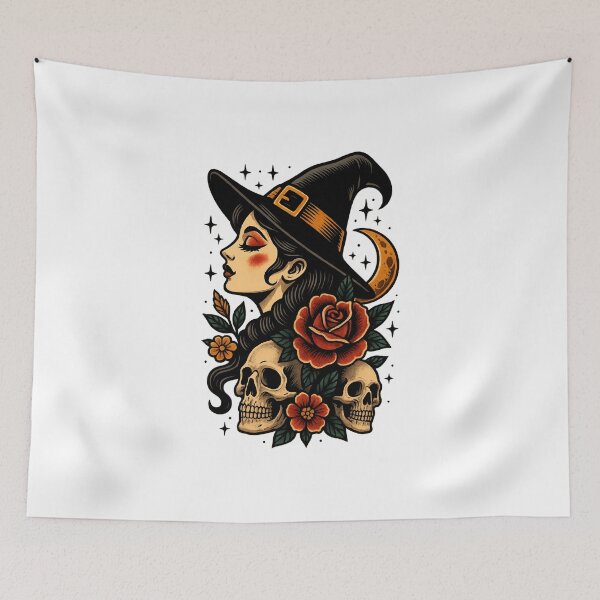 Item preview, Witch Queen of the Night – Neo Traditional Tattoo Style designed and sold by ALITOPRINCE.