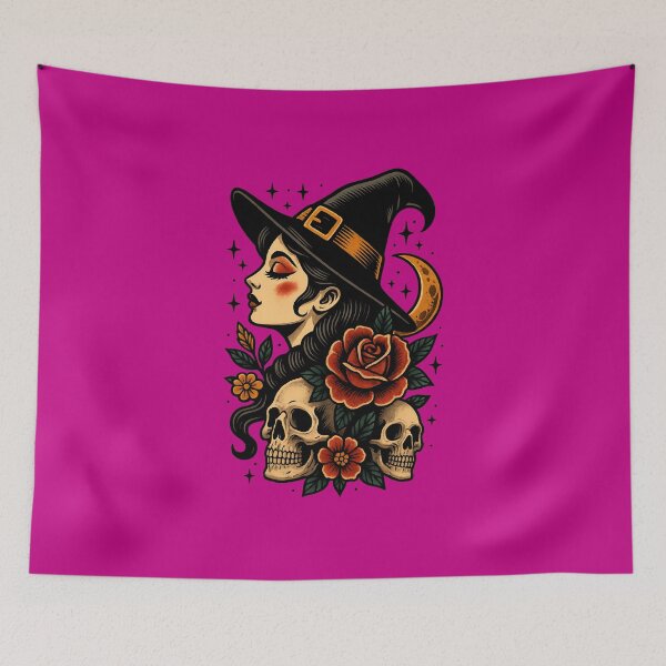 Item preview, Witch Queen of the Night – Neo Traditional Tattoo Style designed and sold by ALITOPRINCE.