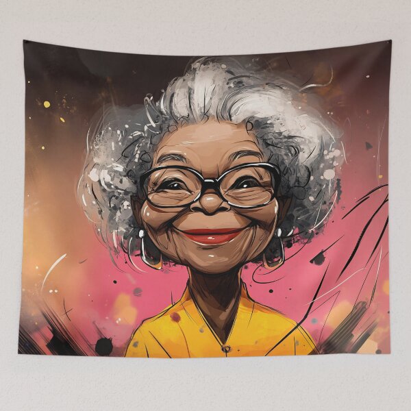 Item preview, Elderly womans bright smile designed and sold by anytka.