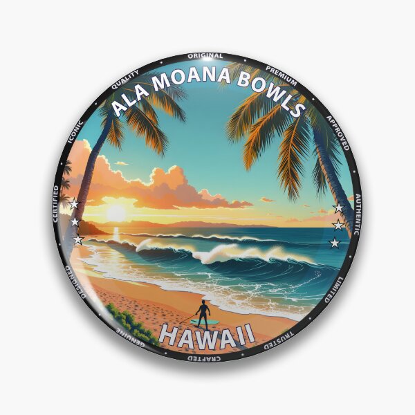 Item preview, Ala Moana Bowls – Hawaii USA - Reef break surfing tropical vibes designed and sold by inkNext.