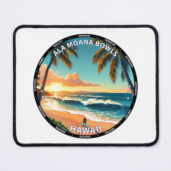 Item preview, Ala Moana Bowls – Hawaii USA - Reef break surfing tropical vibes designed and sold by inkNext.