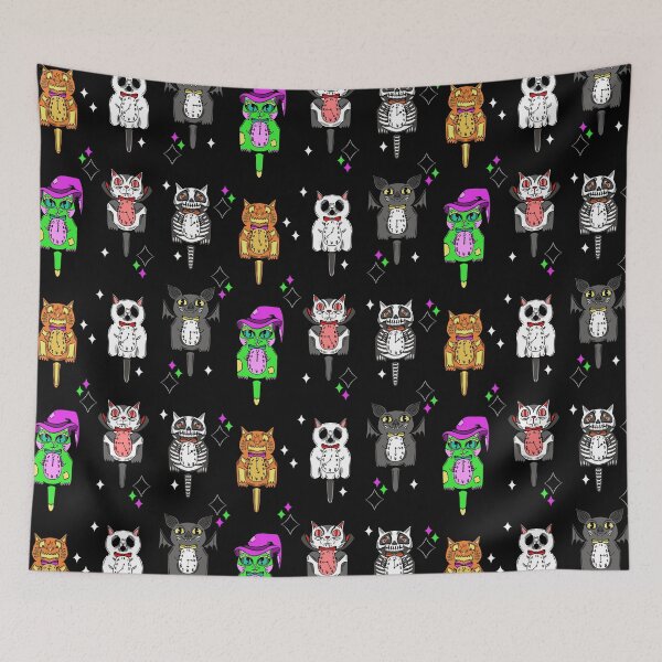Item preview, Spooky Cute Halloween Cat Clocks 2 designed and sold by crestfallenmermaid.
