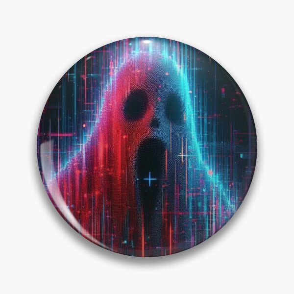 Item preview, Ghost in the Glitch – Neon Halloween Cyber Spirit designed and sold by DreamArt Creations.