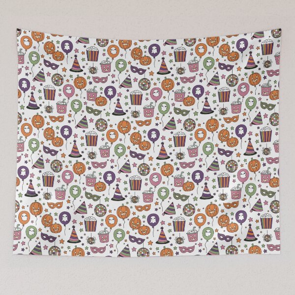 Item preview, Pumpkins & Ghost Balloons Halloween Pattern designed and sold by The Classics Freak.