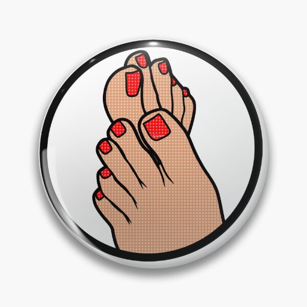 Item preview, Red Toes Badge designed and sold by SolefulStickers.